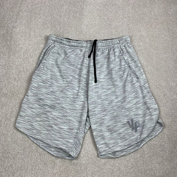 YoungLA Men's Large 8” Gray Athletic Gym Workout Shorts - Picture 1 of 16